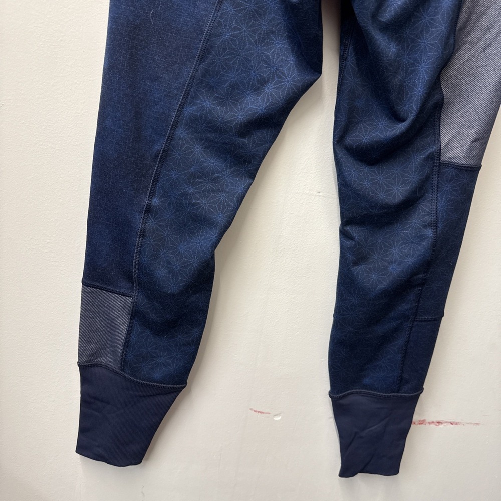 Lululemon Wunder Under Sz 8 Blue Sashiko Kanoko Twist Inkwell Patchwork Leggings - Picture 8 of 8